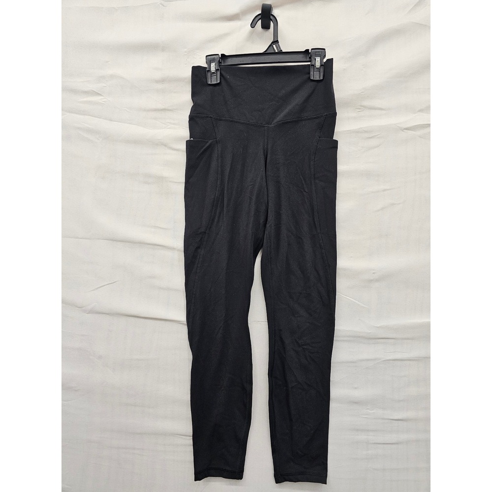 Member's Mark Womens High Rise Ankle Leggings Black Nylon Blend Athletic Size S